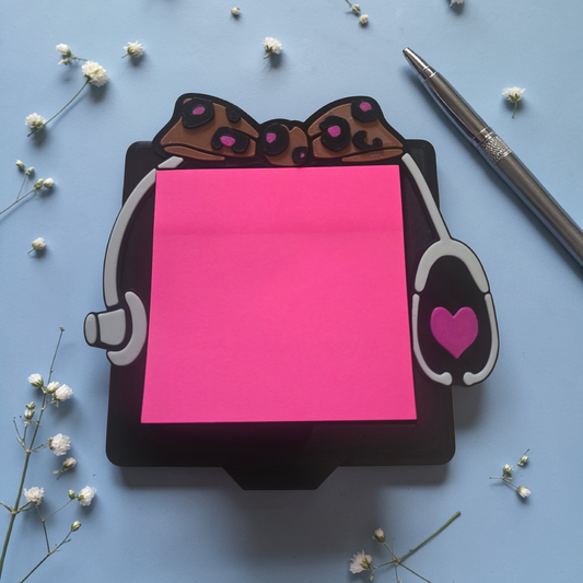 3D printed Leopard print bow with stethoscope sticky note holder