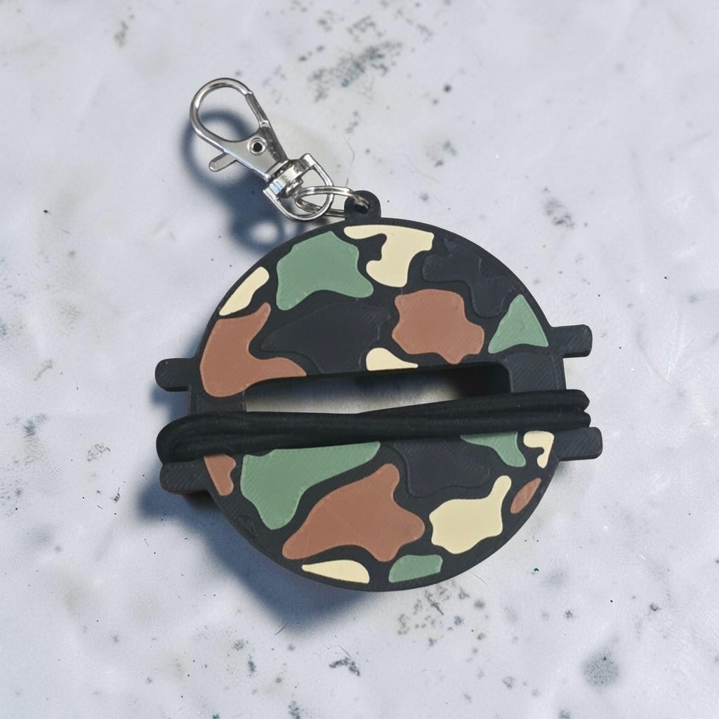 3D printed hair tie holder keychain