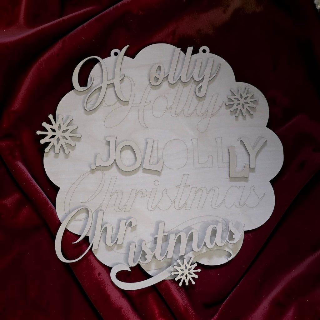 Holly Jolly Christmas 15" sign