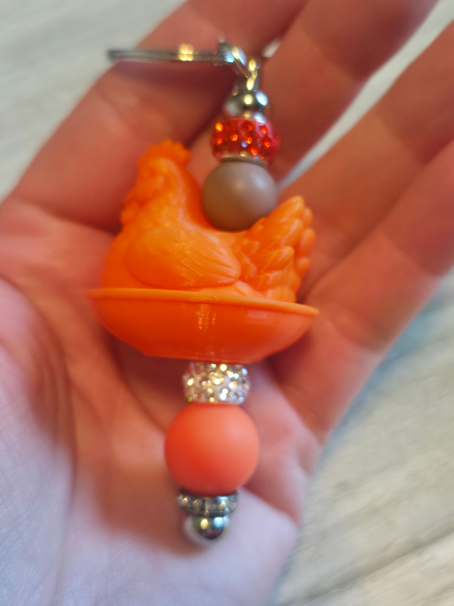 Hen beaded keychains