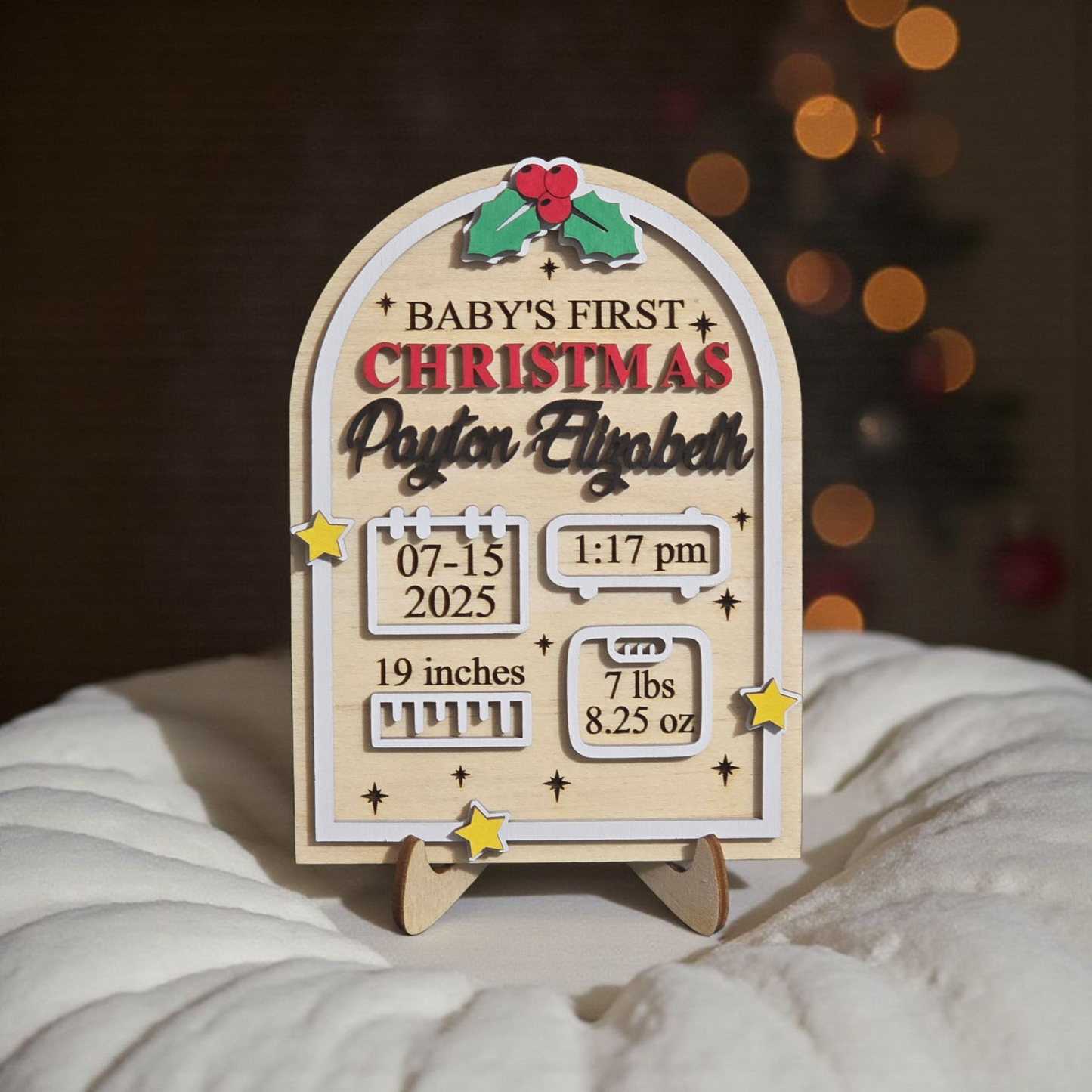 Baby's First Christmas Sign Personalized