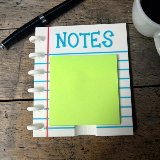 3D printed NOTES notebook sticky note holder