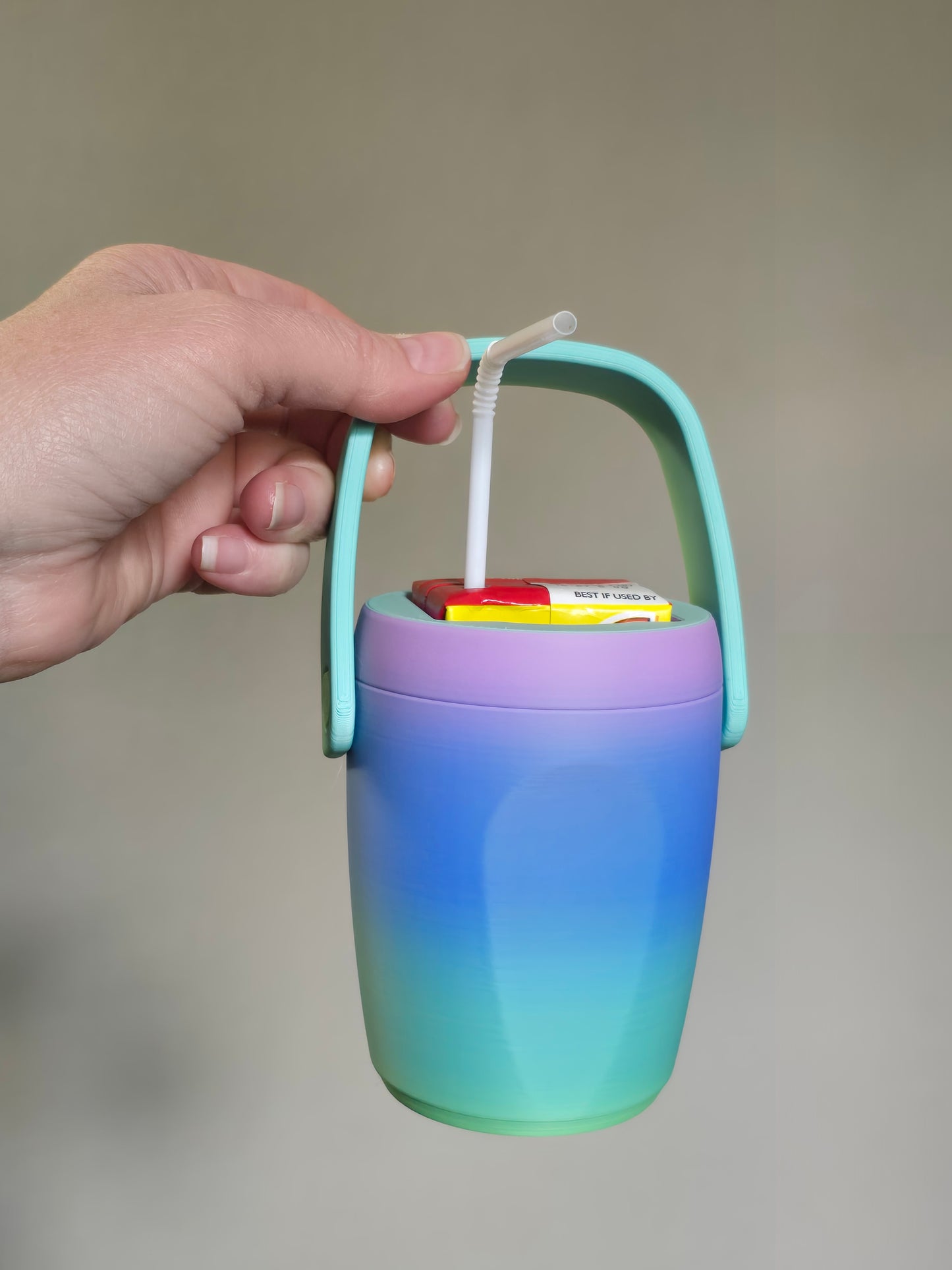 3D printed juice box holder