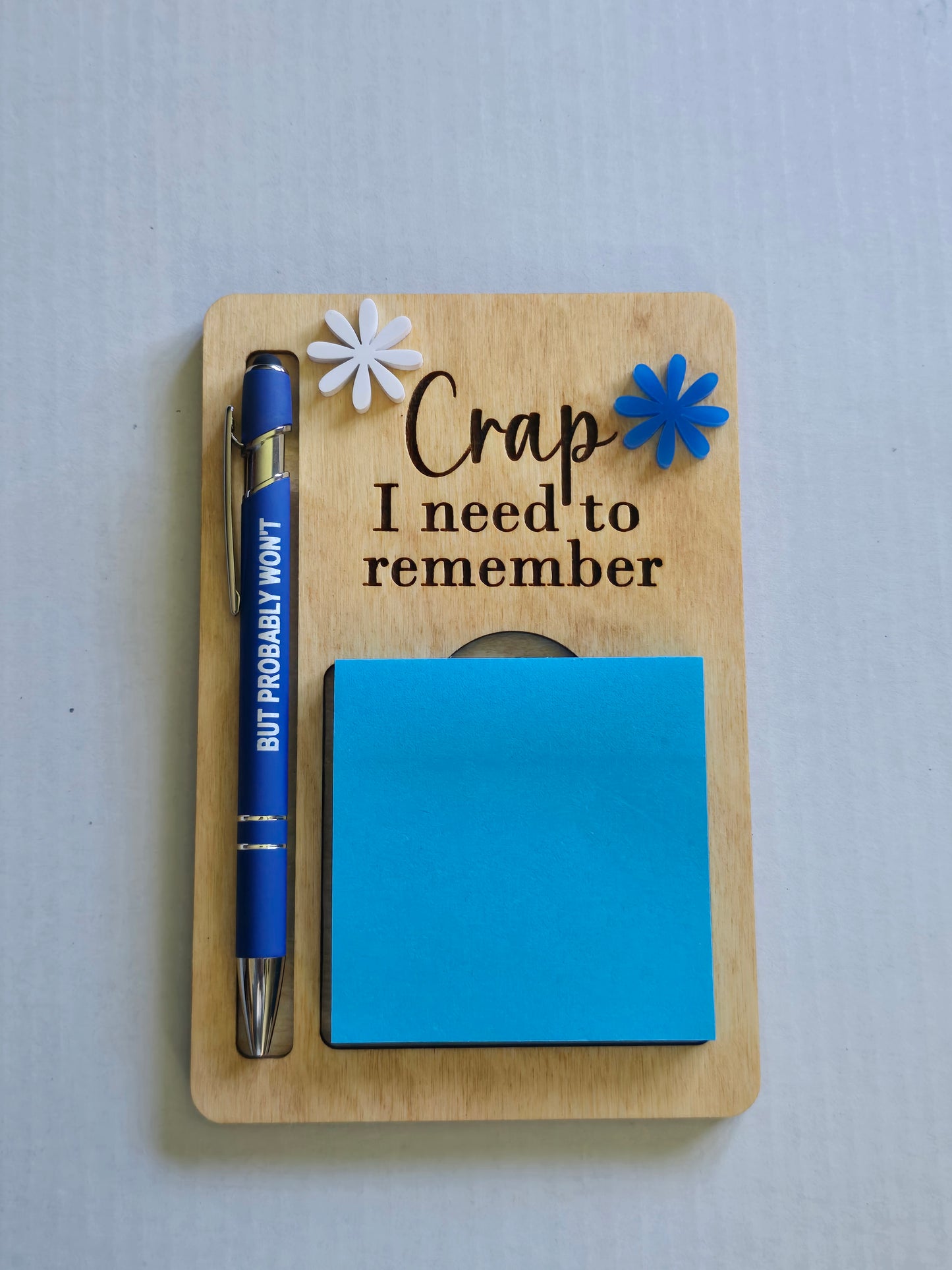 Shit I need to remember crap sticky note holder with pen