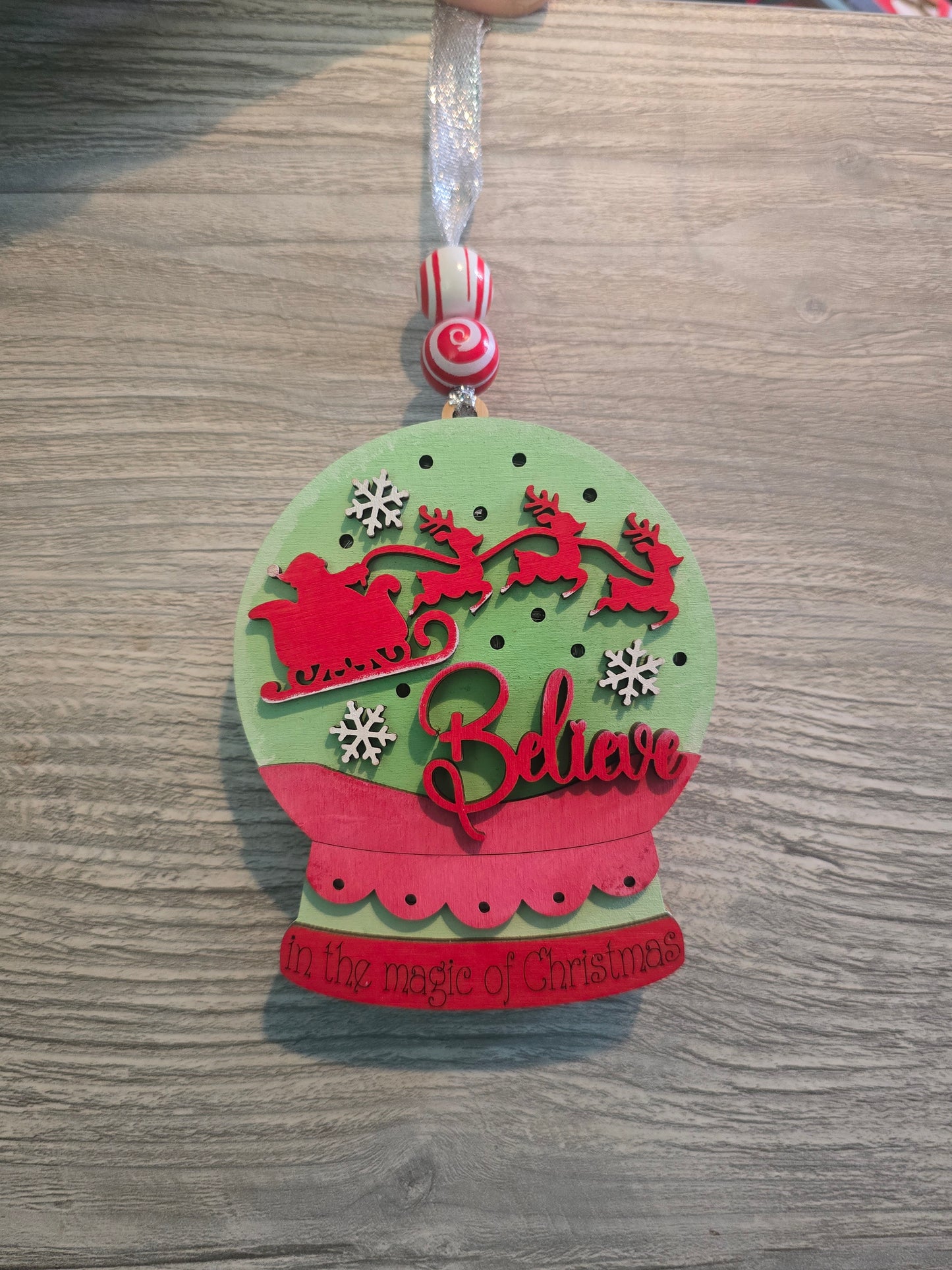 Lighted snowglobe Christmas Ornament