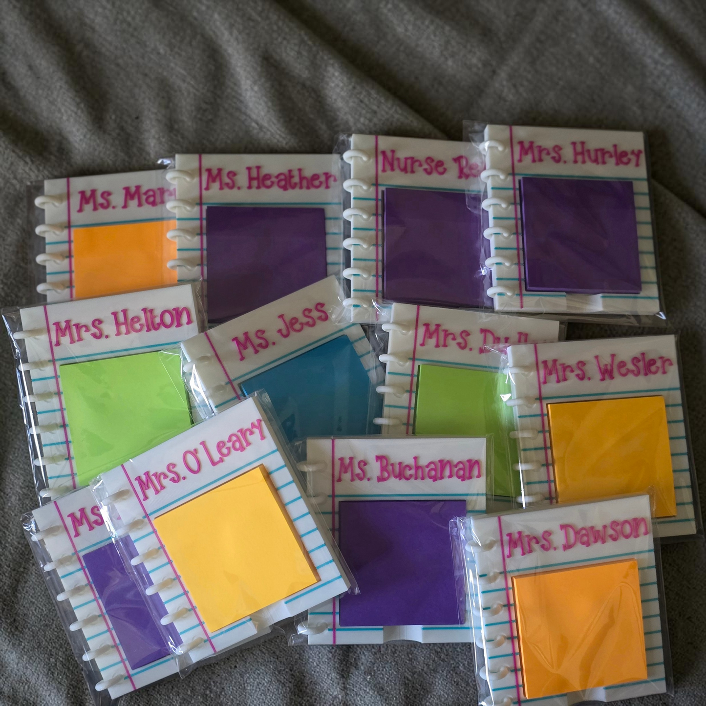 3D printed teacher notebook sticky note holder personalized