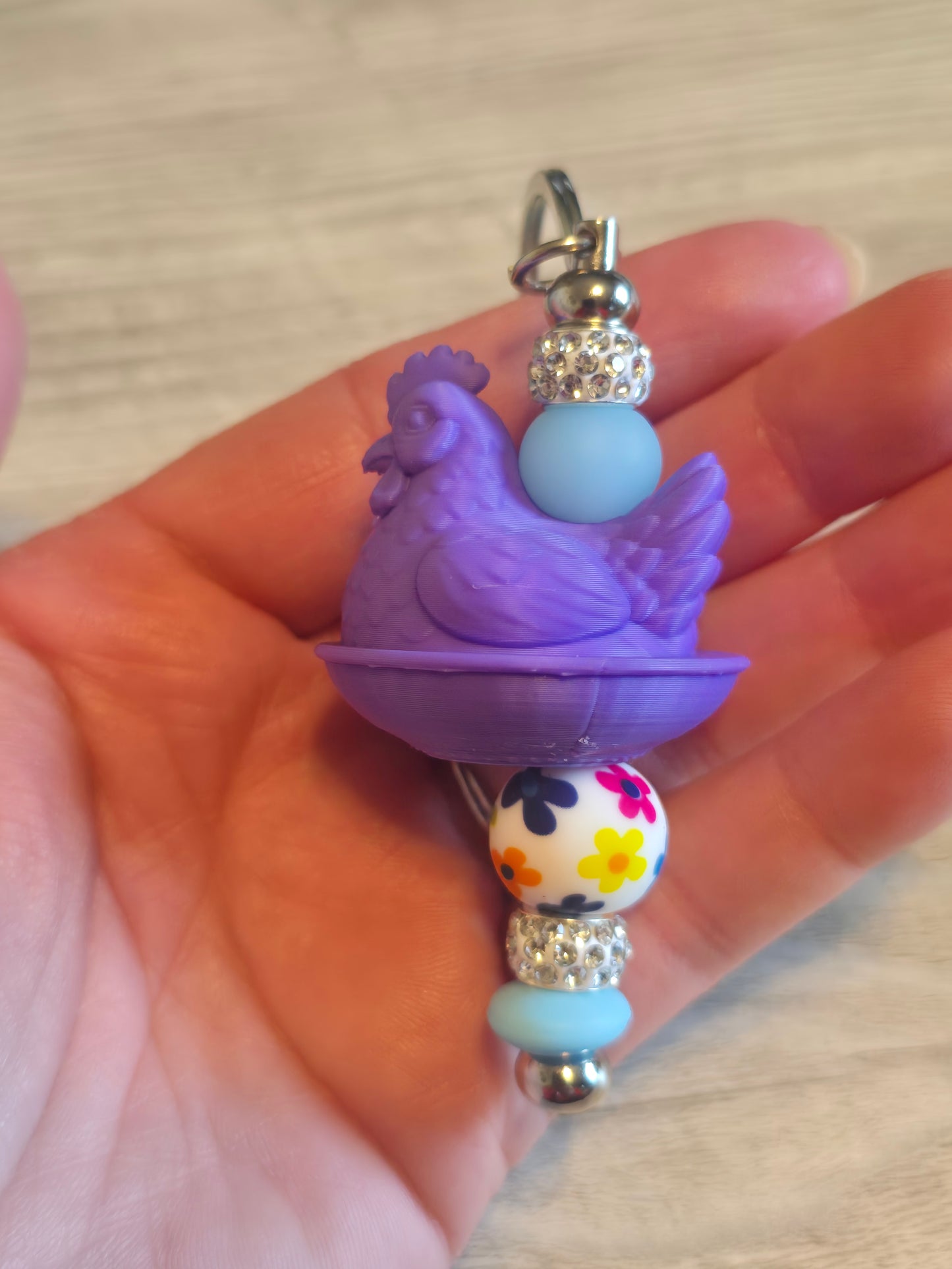 Hen beaded keychains