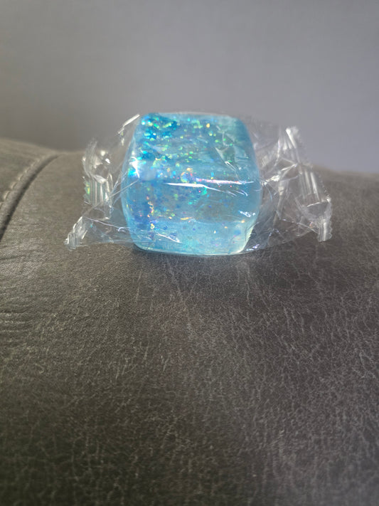 Blue glitter square squishy