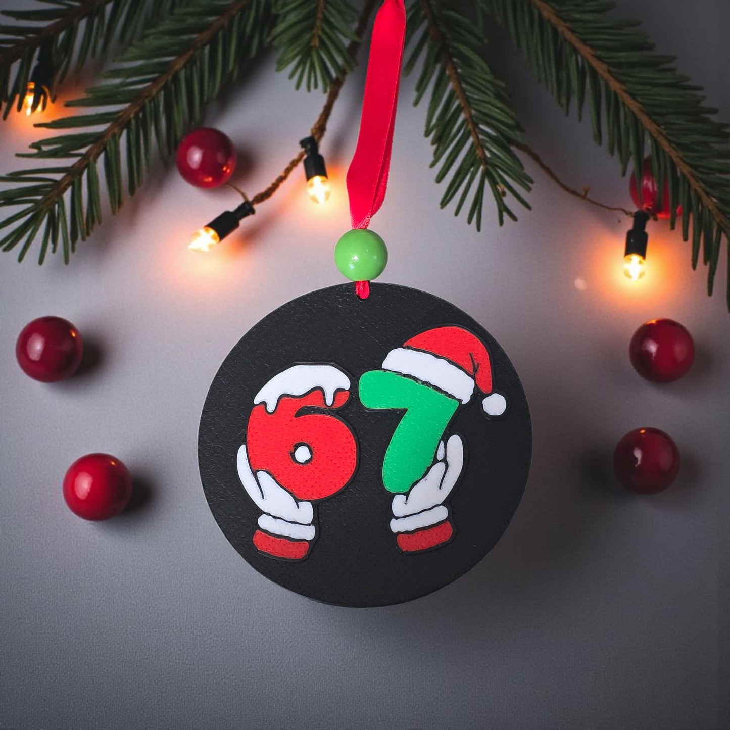 3D printed 6 7 Santa holding with hat