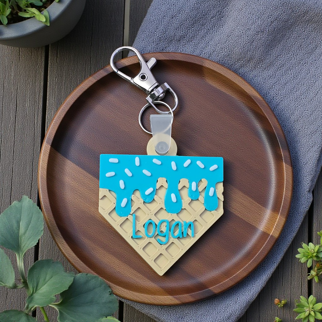 3D Printed Baseball drip keychain personalized