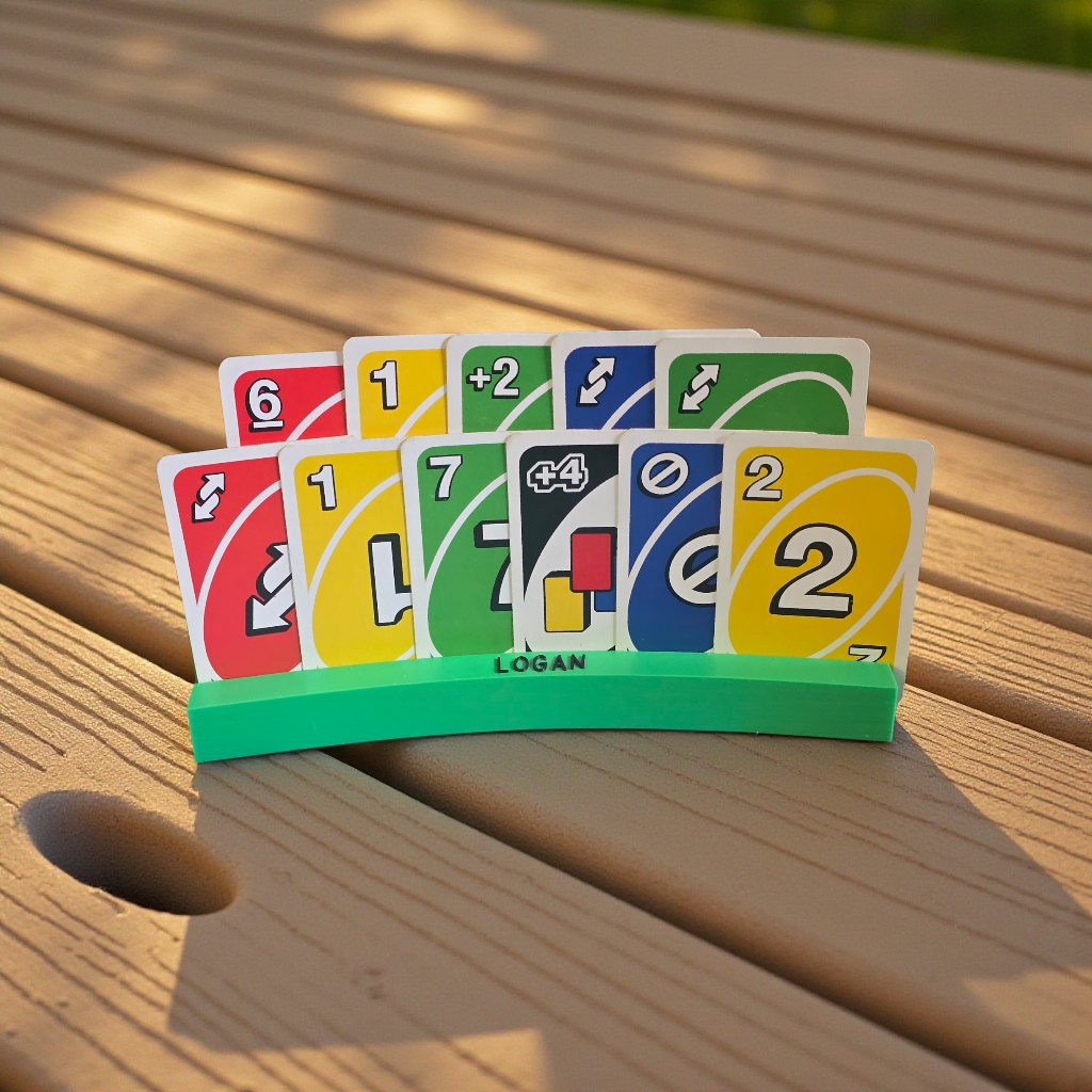 3D printed card holder curved personalized