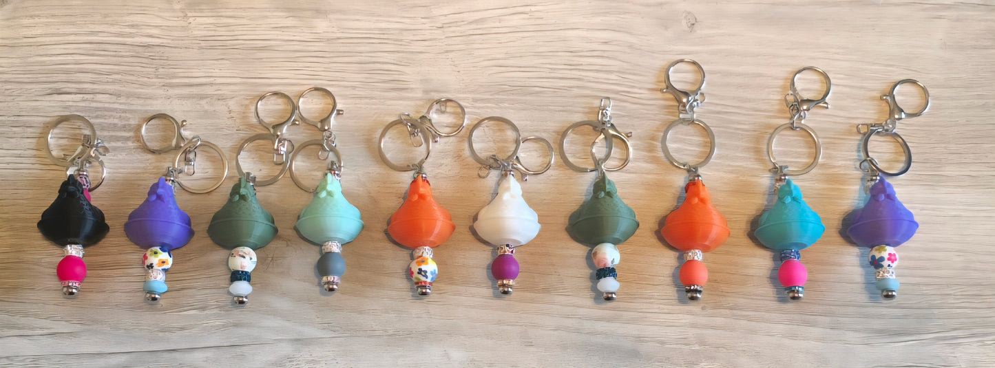 Hen beaded keychains