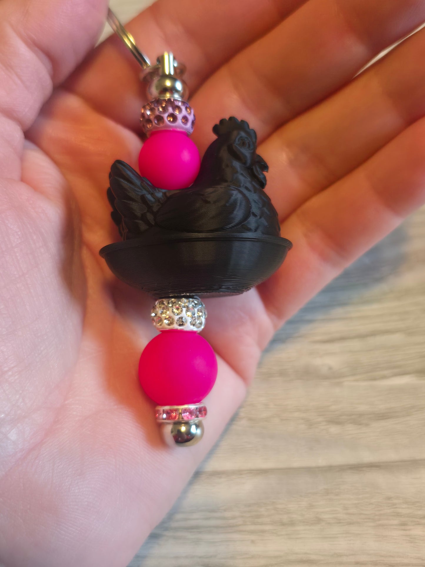 Hen beaded keychains
