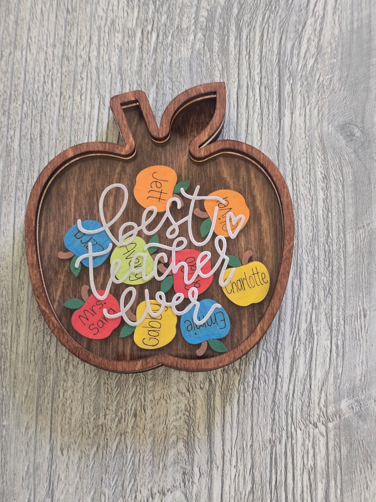 Personalized with students names Best teacher ever Apple Shaker magnet