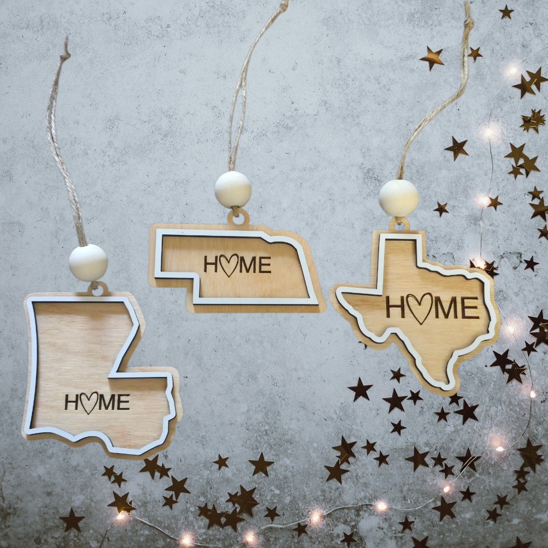 Home State Christmas Ornament Personalized