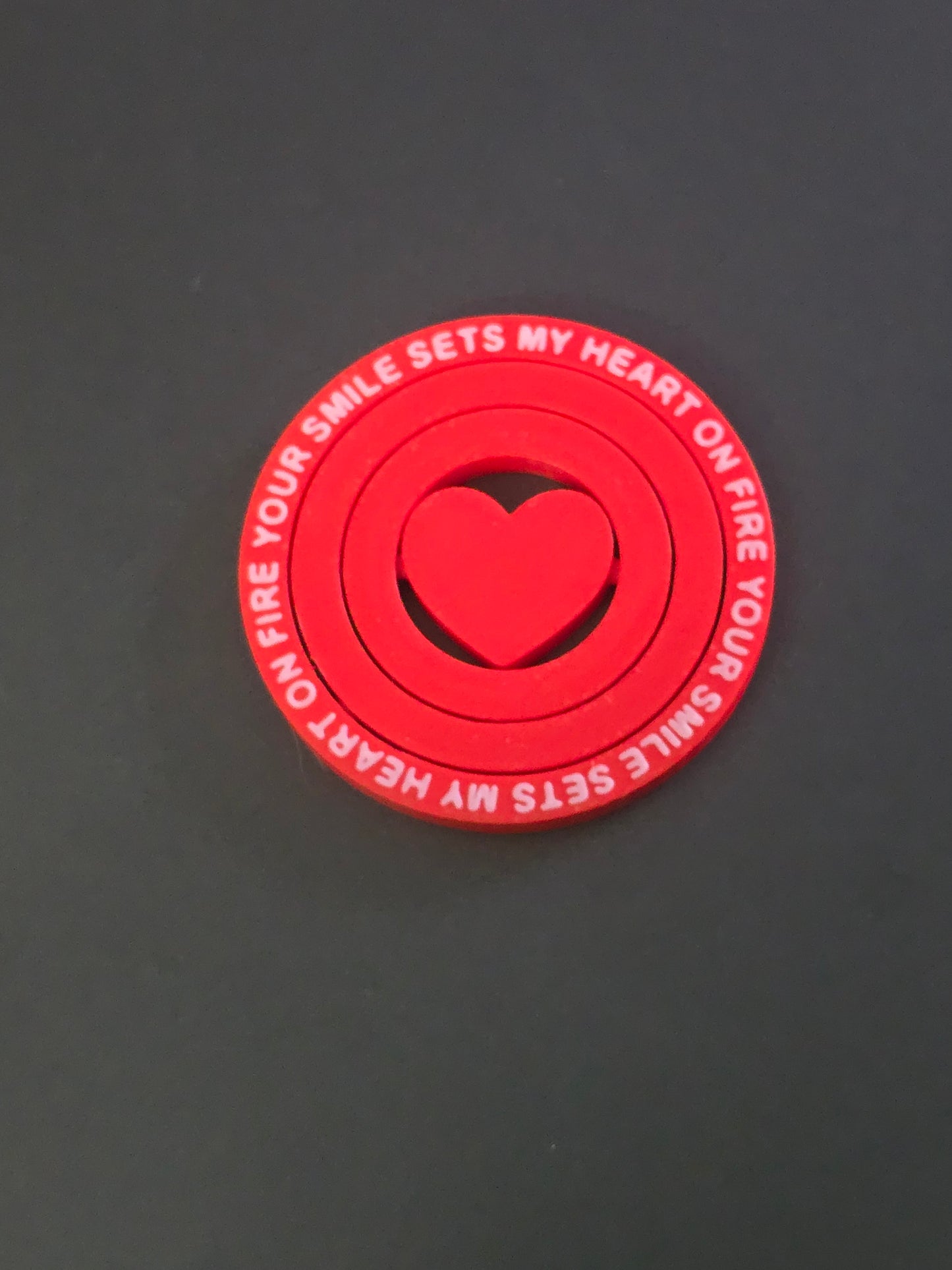 3D printed Your smile sets my heart on fire fidget spinner Valentine's
