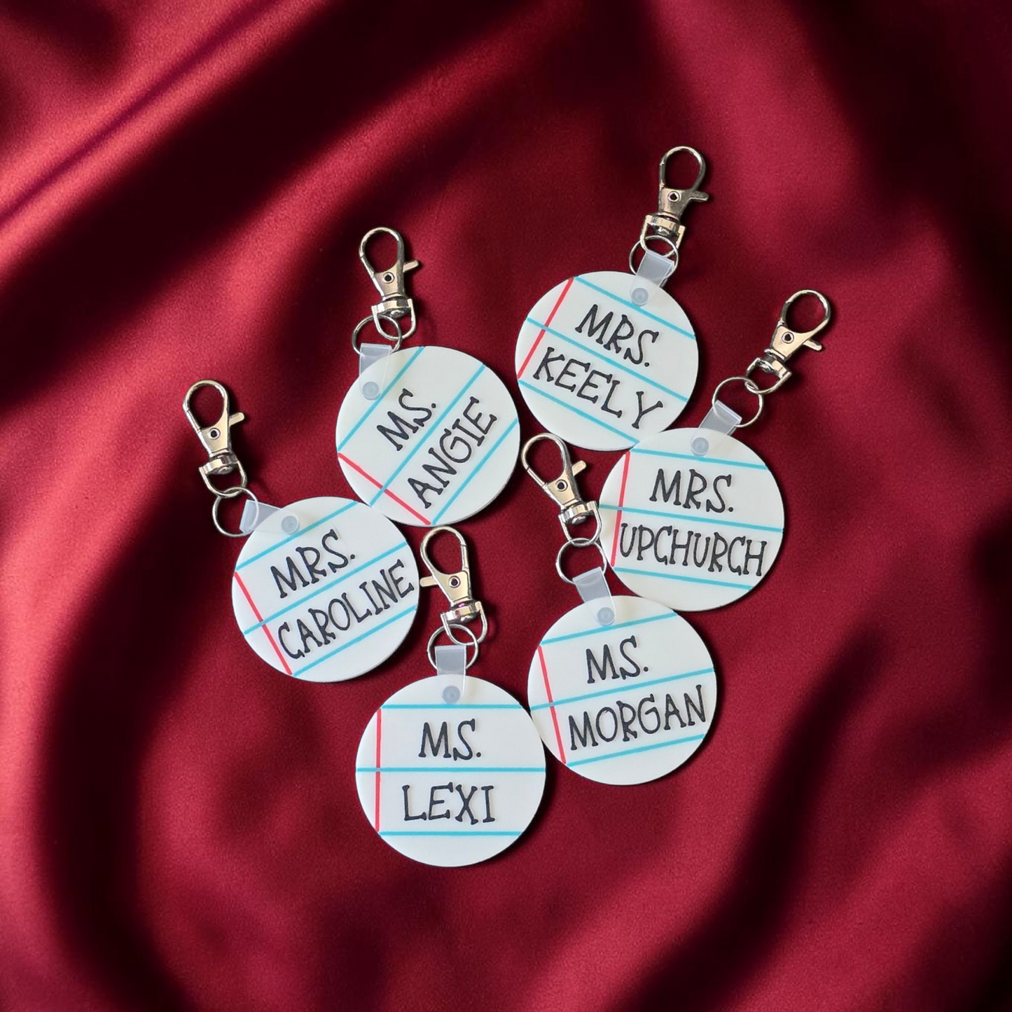 3D printed Notebook teacher keychain or magnet personalized