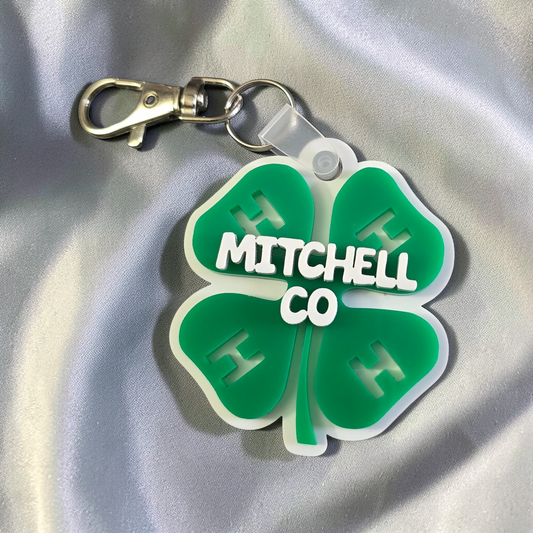 4H acrylic keychain personalized with county name