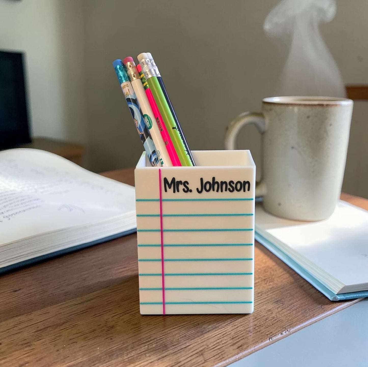 3D printed notebook pencil holder personalized