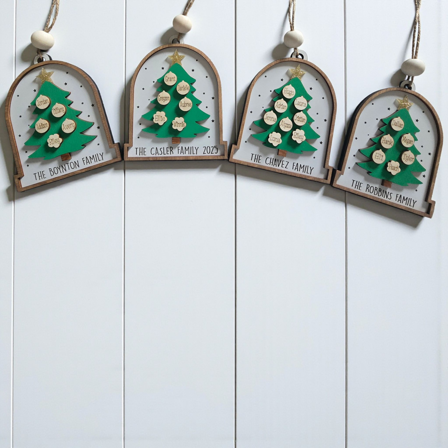 Christmas Tree Bell Family Christmas Ornament Personalized