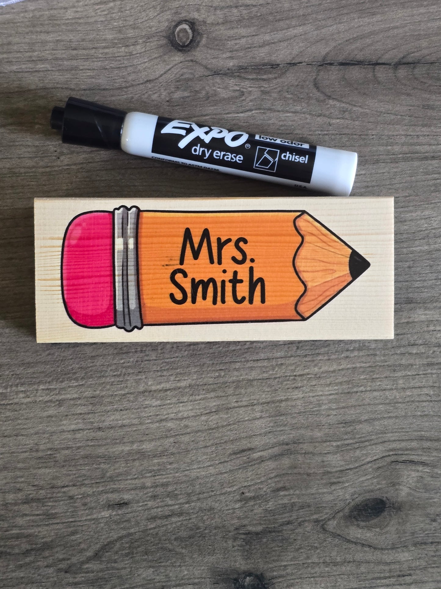 UV printed Teacher Eraser pencil theme Personalized