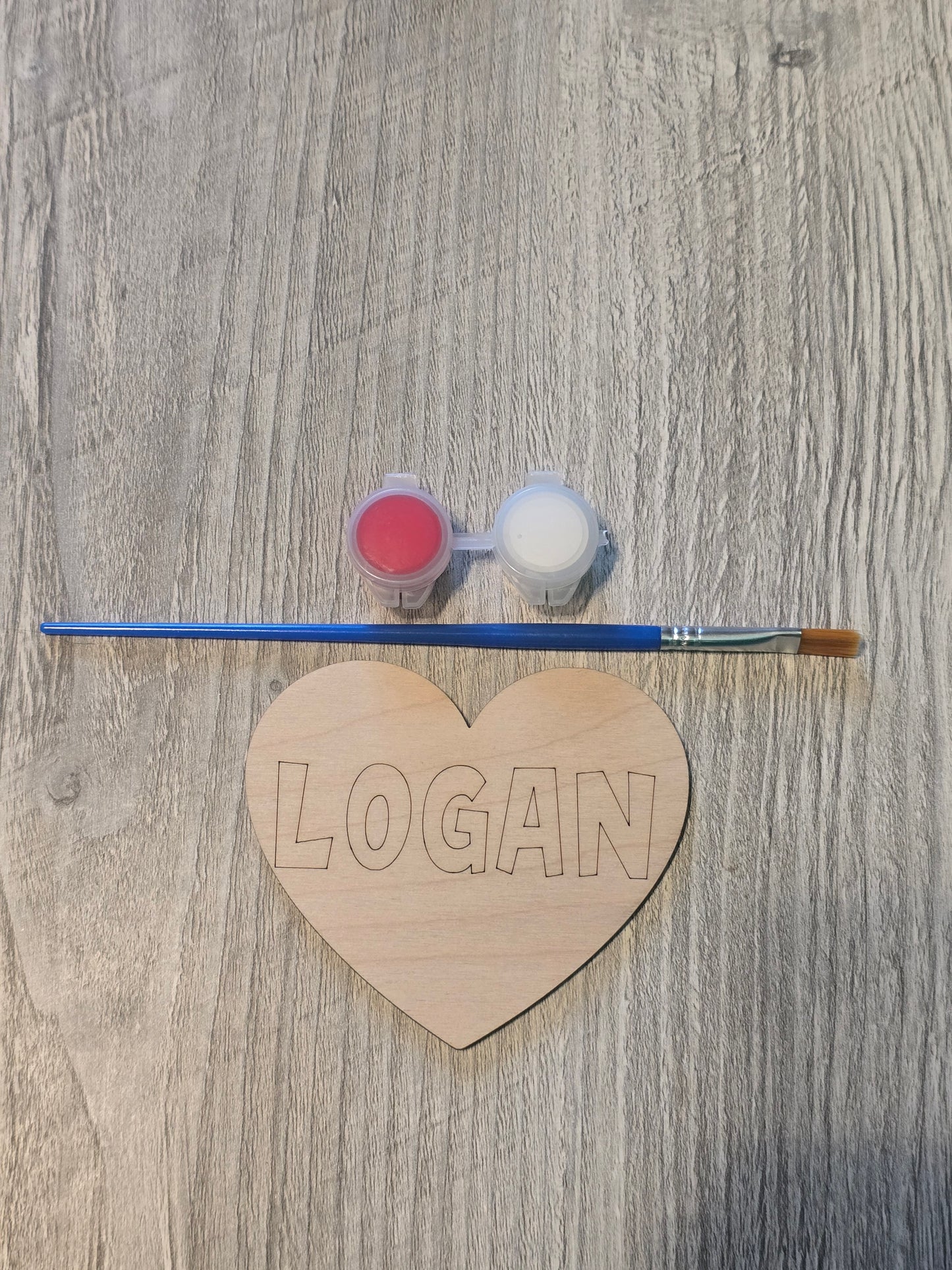 Valentine's Day DIY paint kit hearts personalized with name