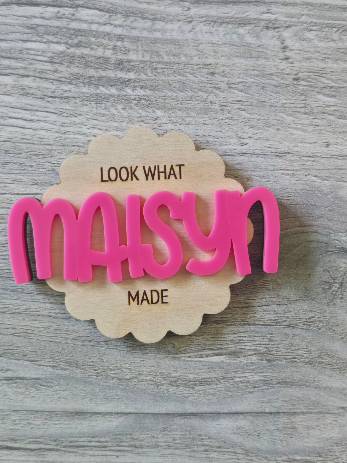Look what made magnet Personalized acrylic top
