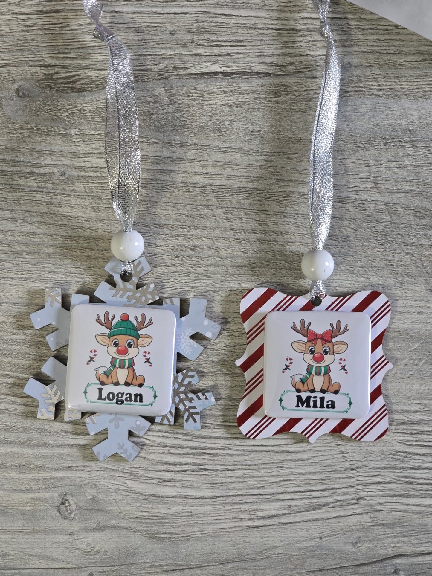 Reindeer Magnet or Christmas Ornament Personalized