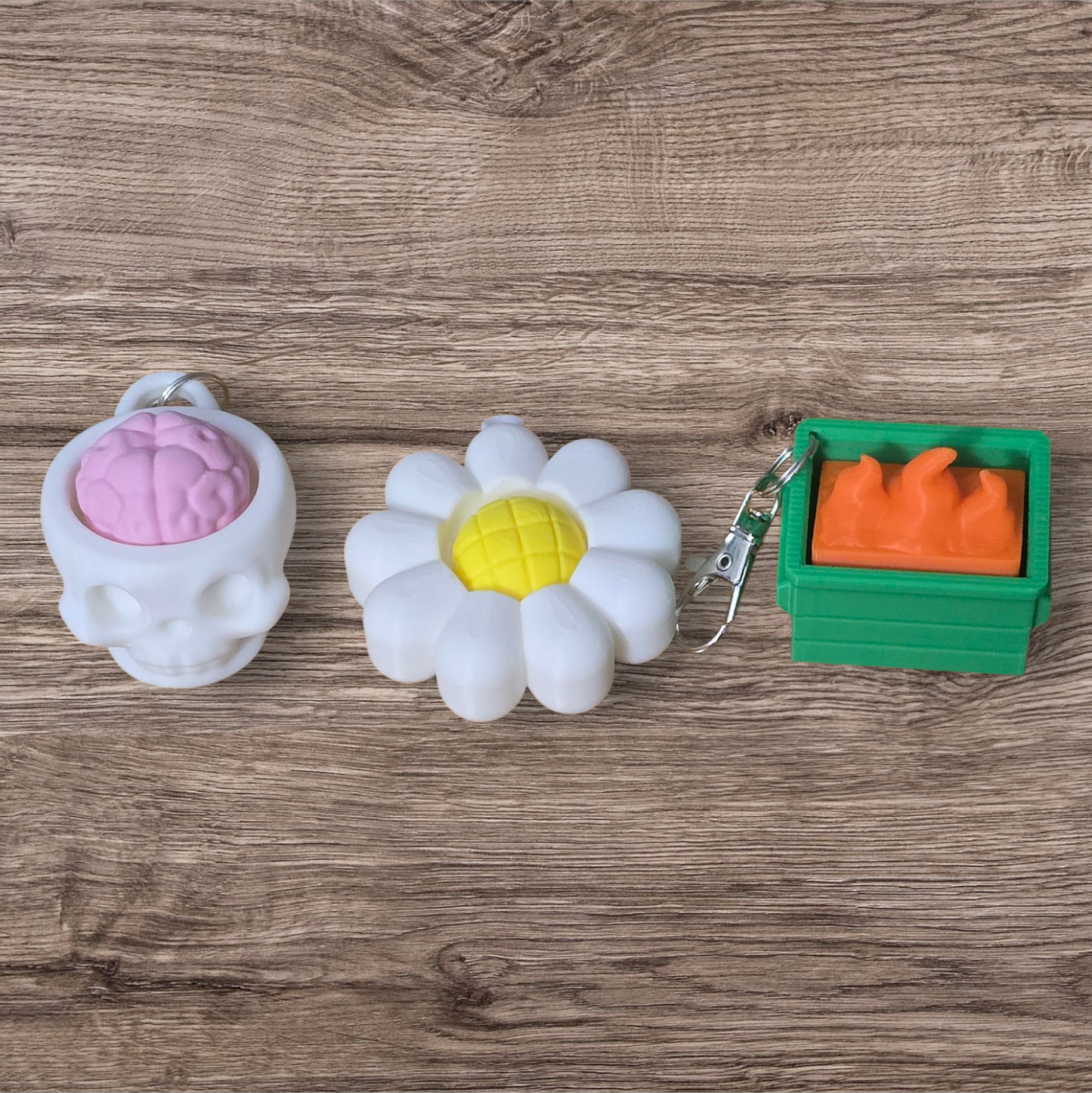 3D printed clicker fidget keychains