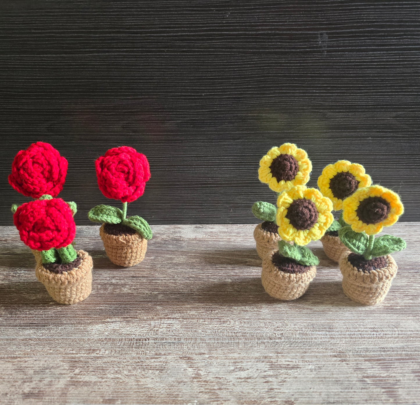 Knitted crochet flower