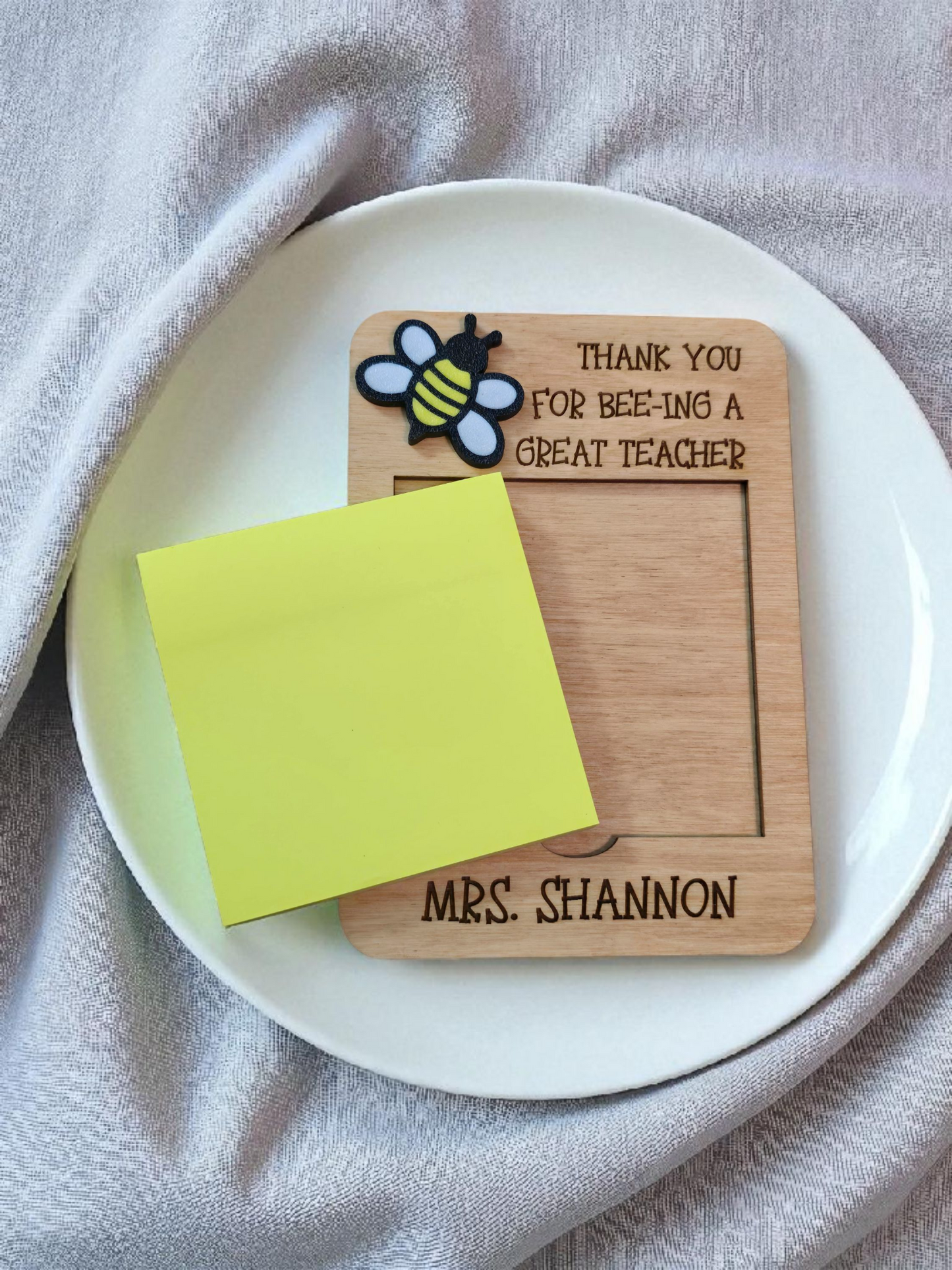 Thank you for bee-ing a great teacher post it sticky note holder personalized with teachers name
