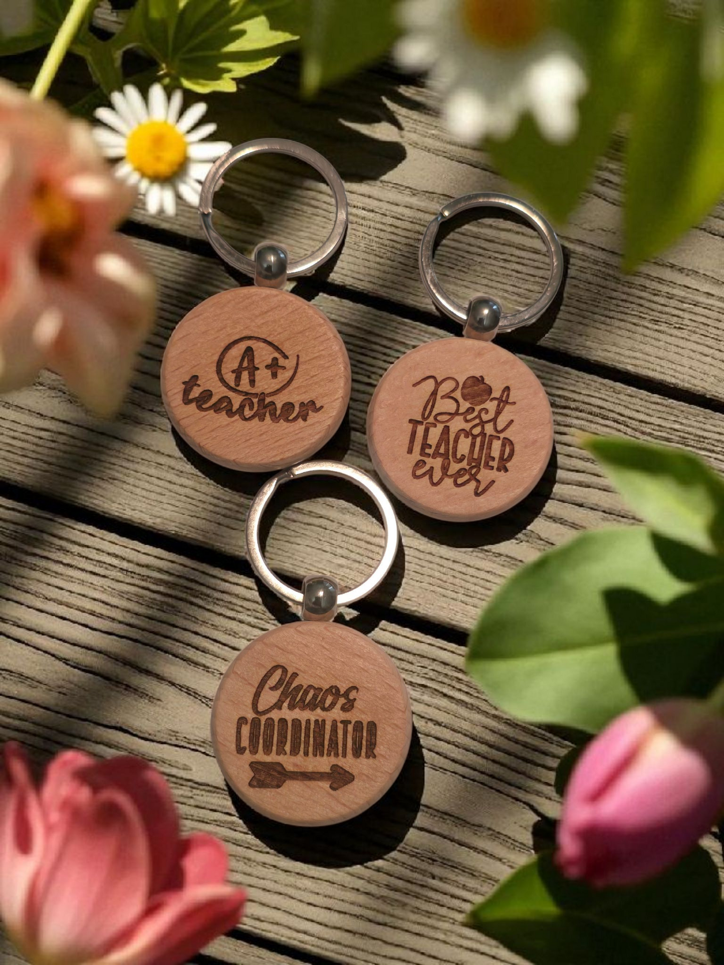 Teacher round keychains
