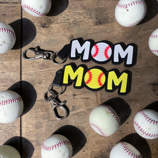 3D printed Mom keychain baseball or softball