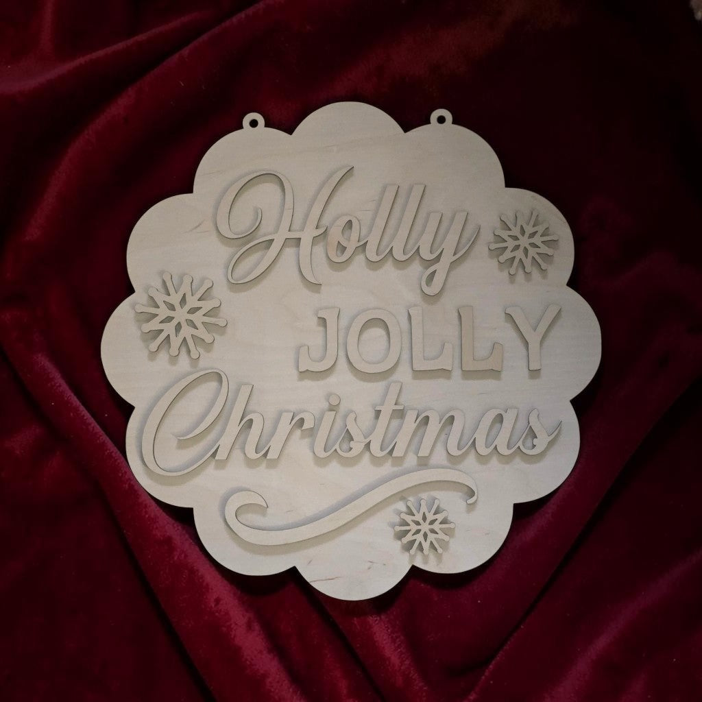 Holly Jolly Christmas 15" sign