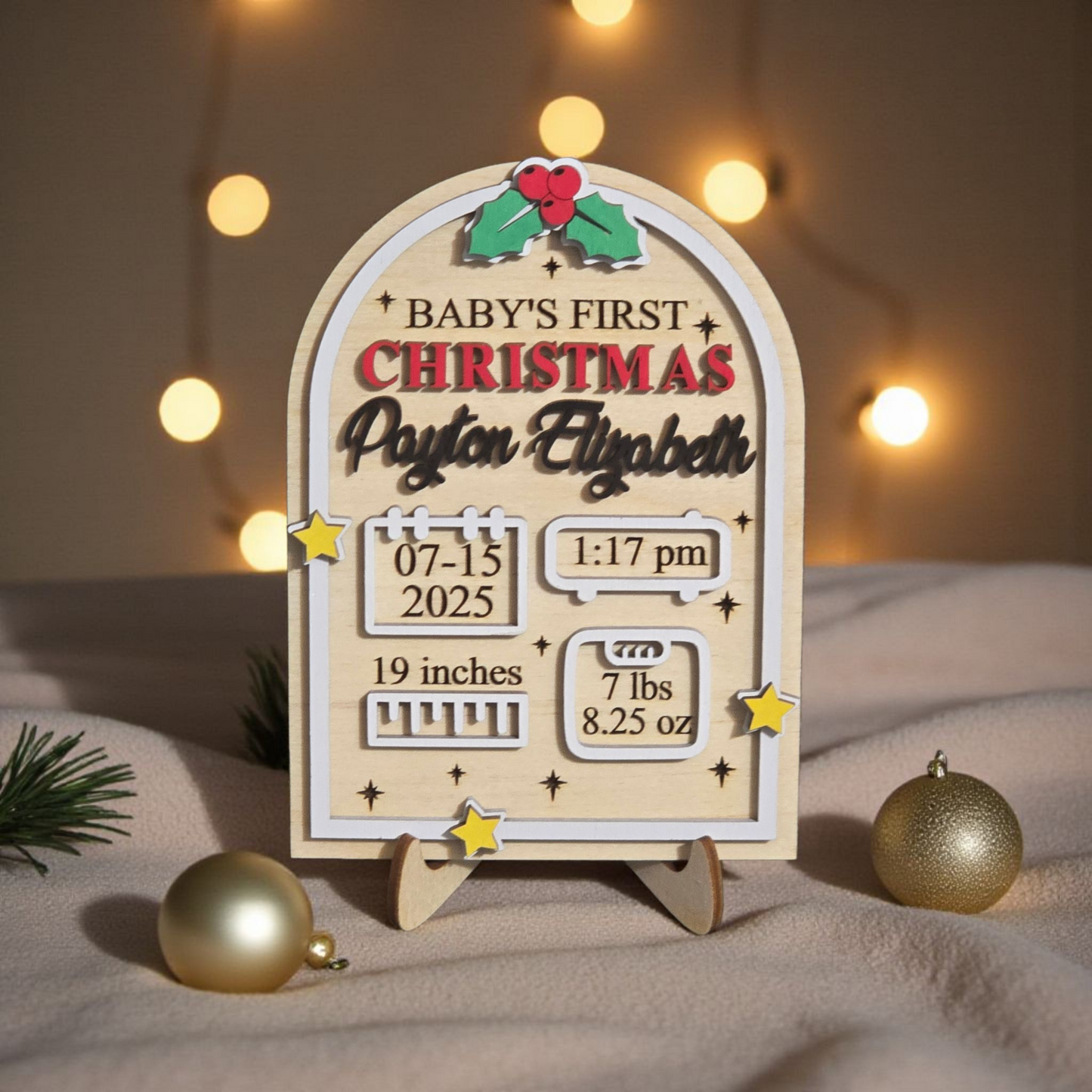 Baby's First Christmas Sign Personalized