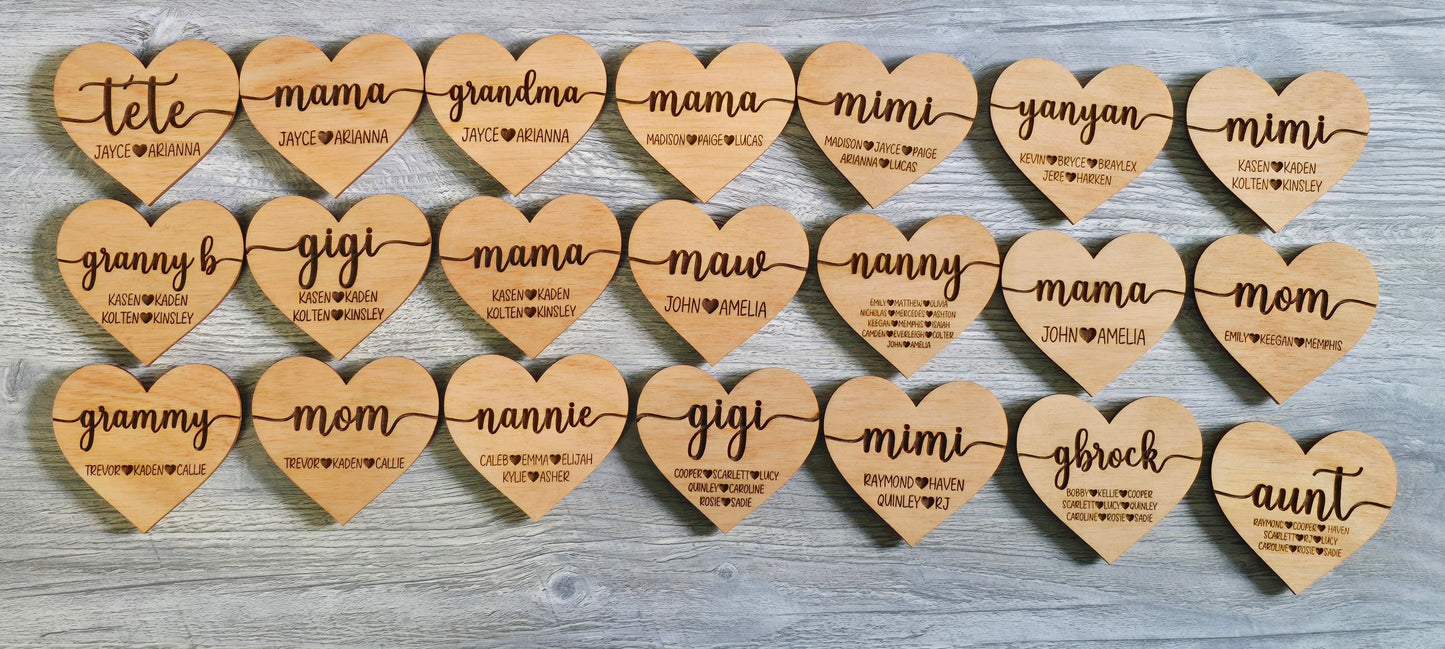 Grandma magnet with kids names personalized