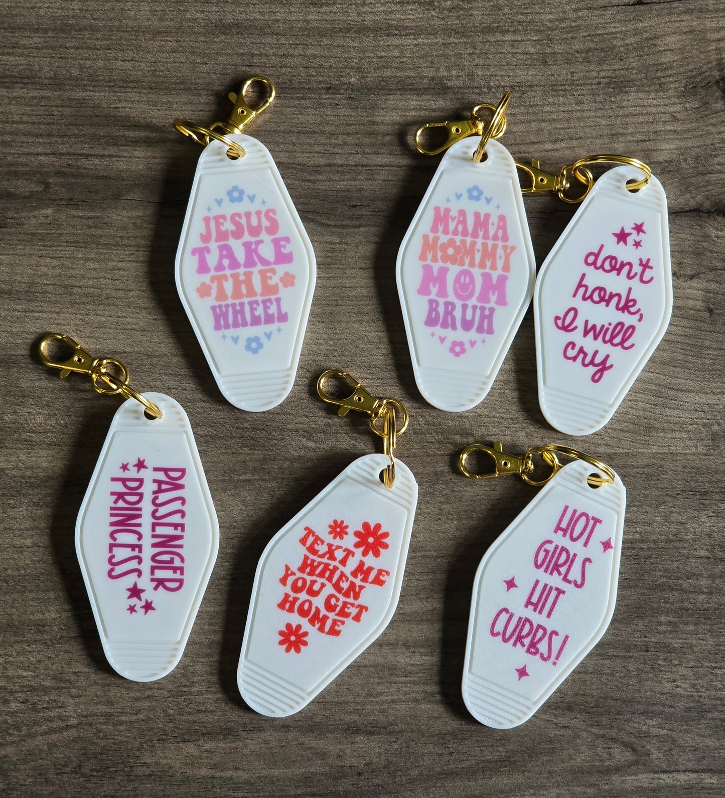 3D printed & UV printed motel keychain sarcastic