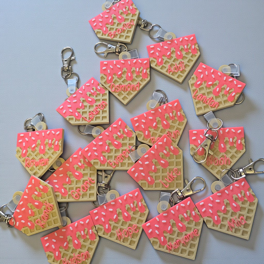 3D Printed Baseball drip keychain personalized