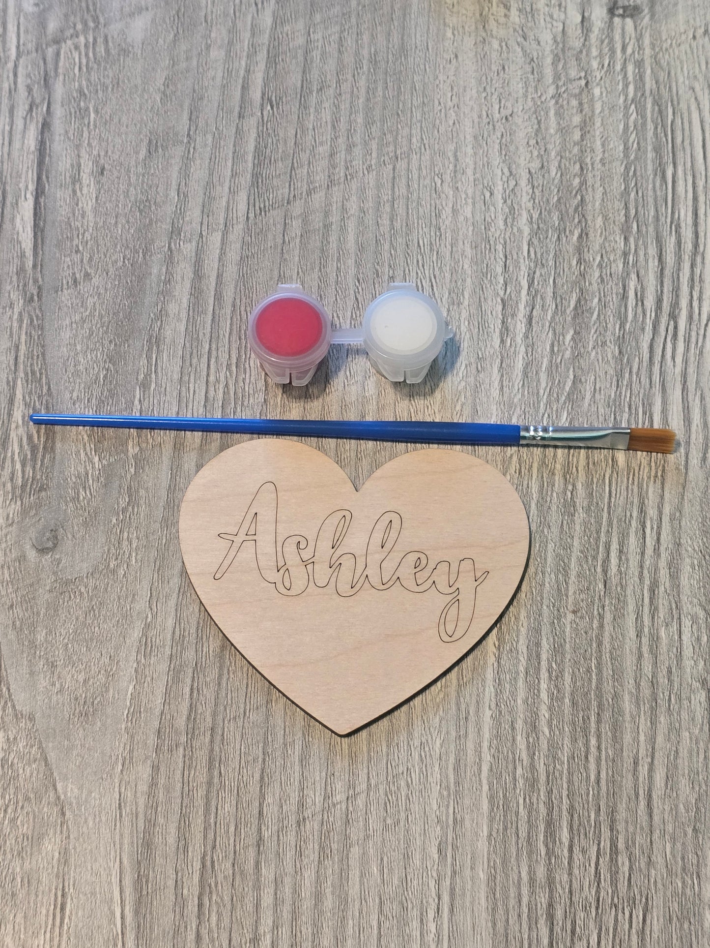 Valentine's Day DIY paint kit hearts personalized with name