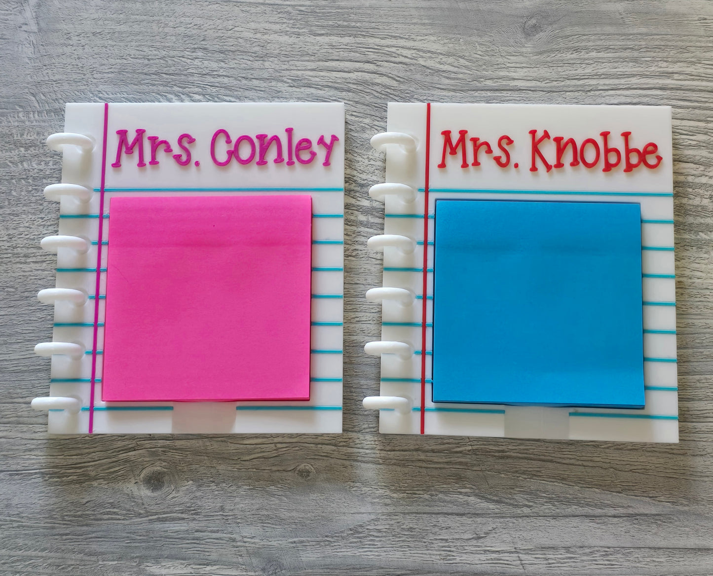 3D printed teacher notebook sticky note holder personalized