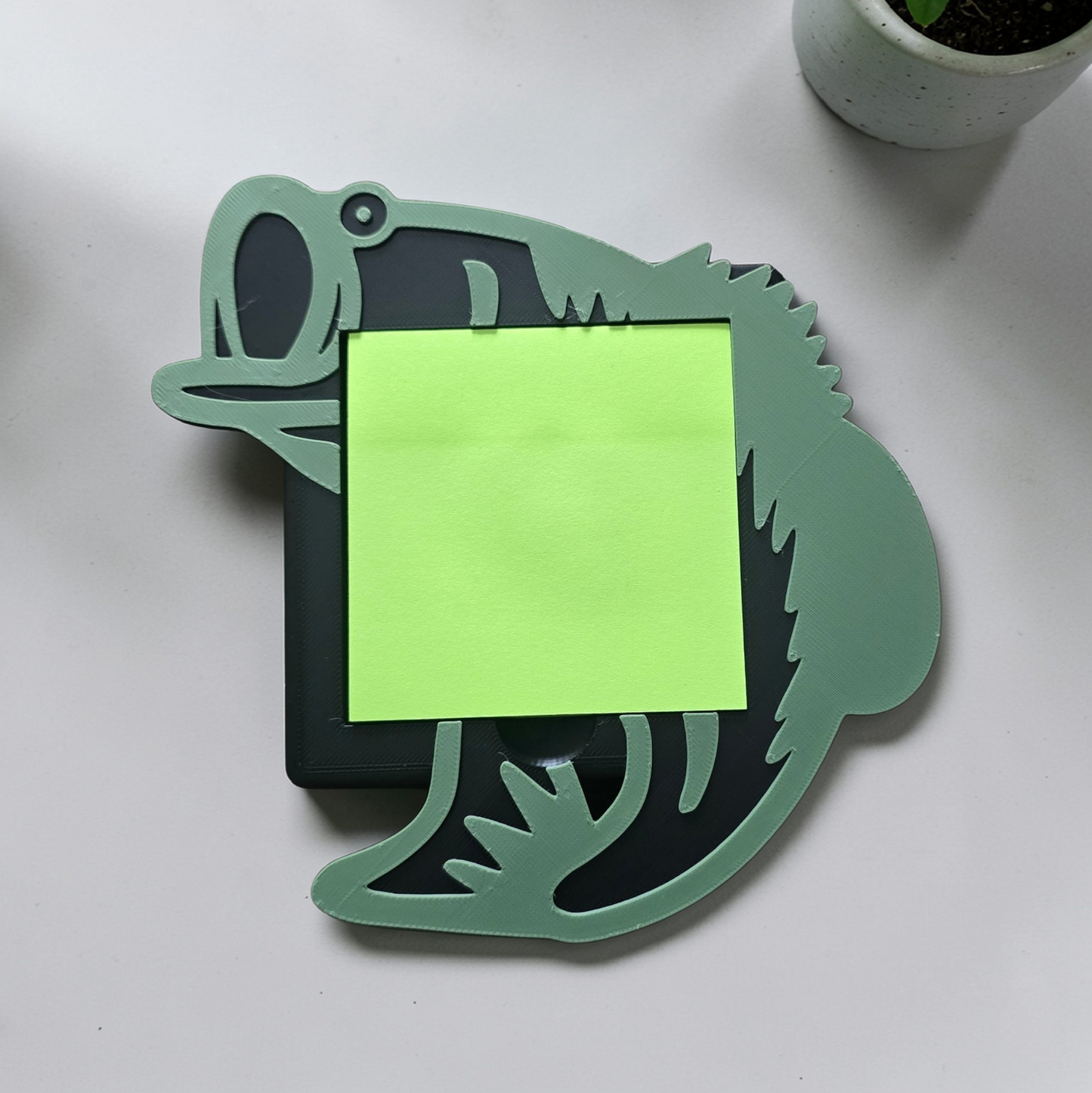 3D printed Bass fish sticky note holder