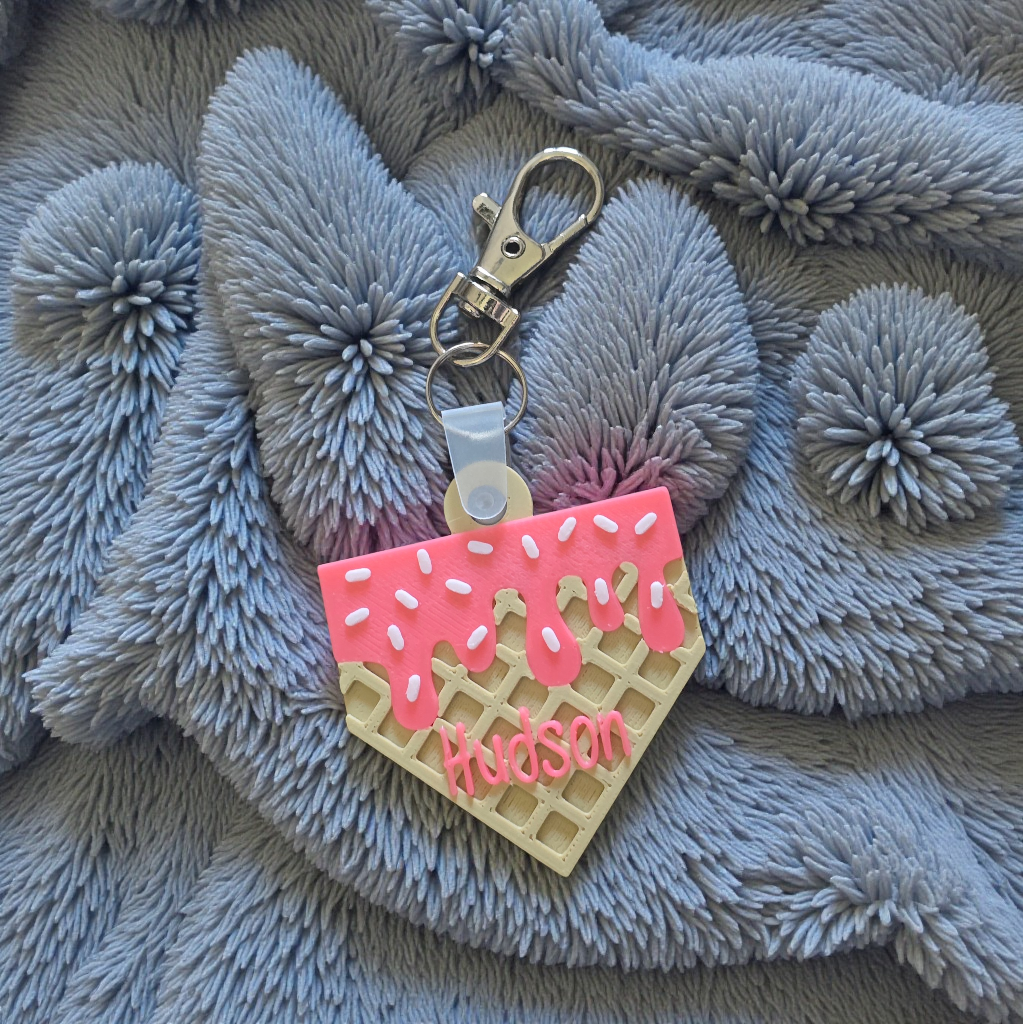 3D Printed Baseball drip keychain personalized