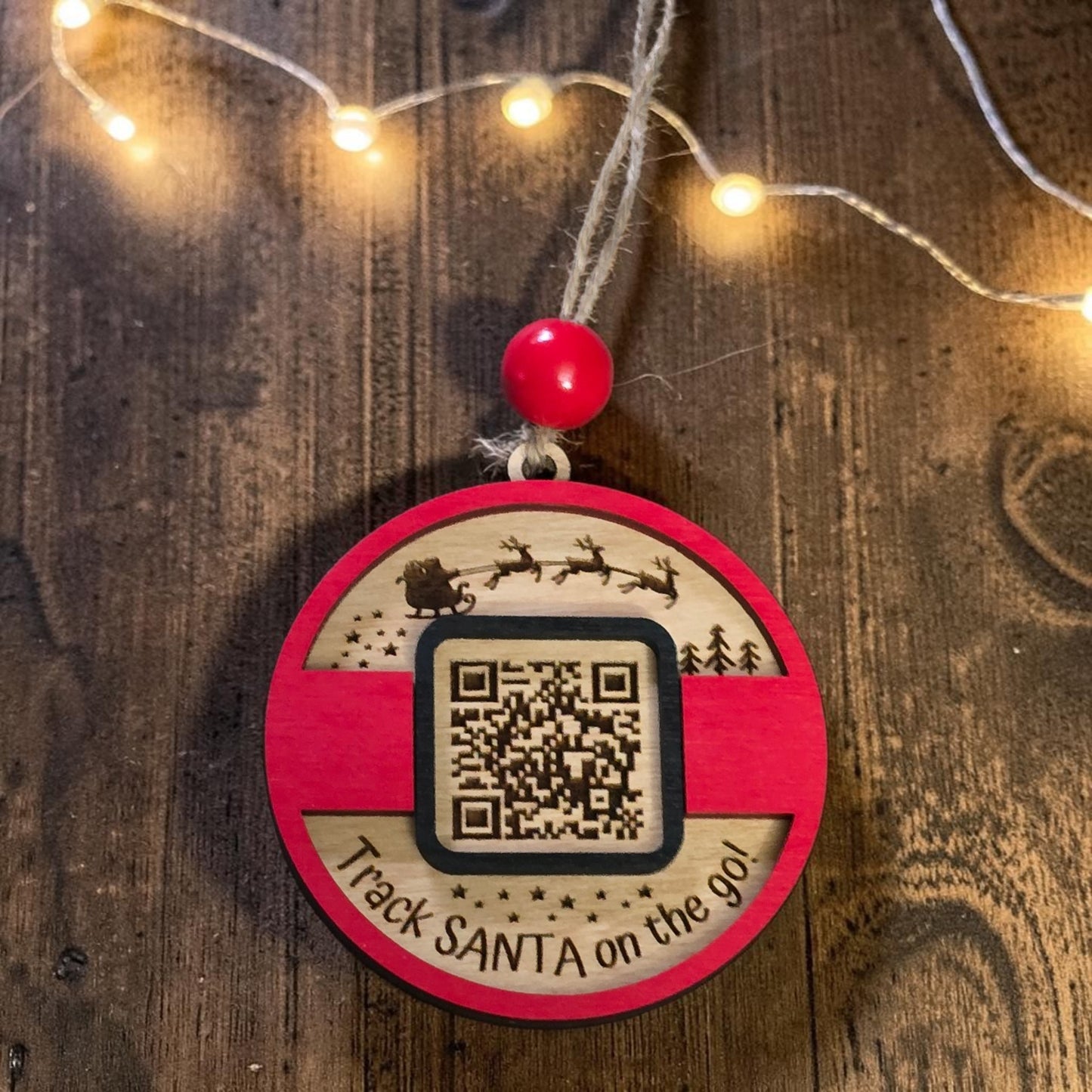 Track Santa on the go belt buckle Christmas Ornament