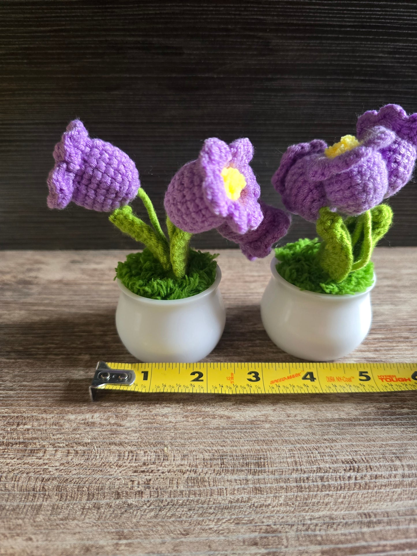 Small knitted crochet potted plants limited quantity