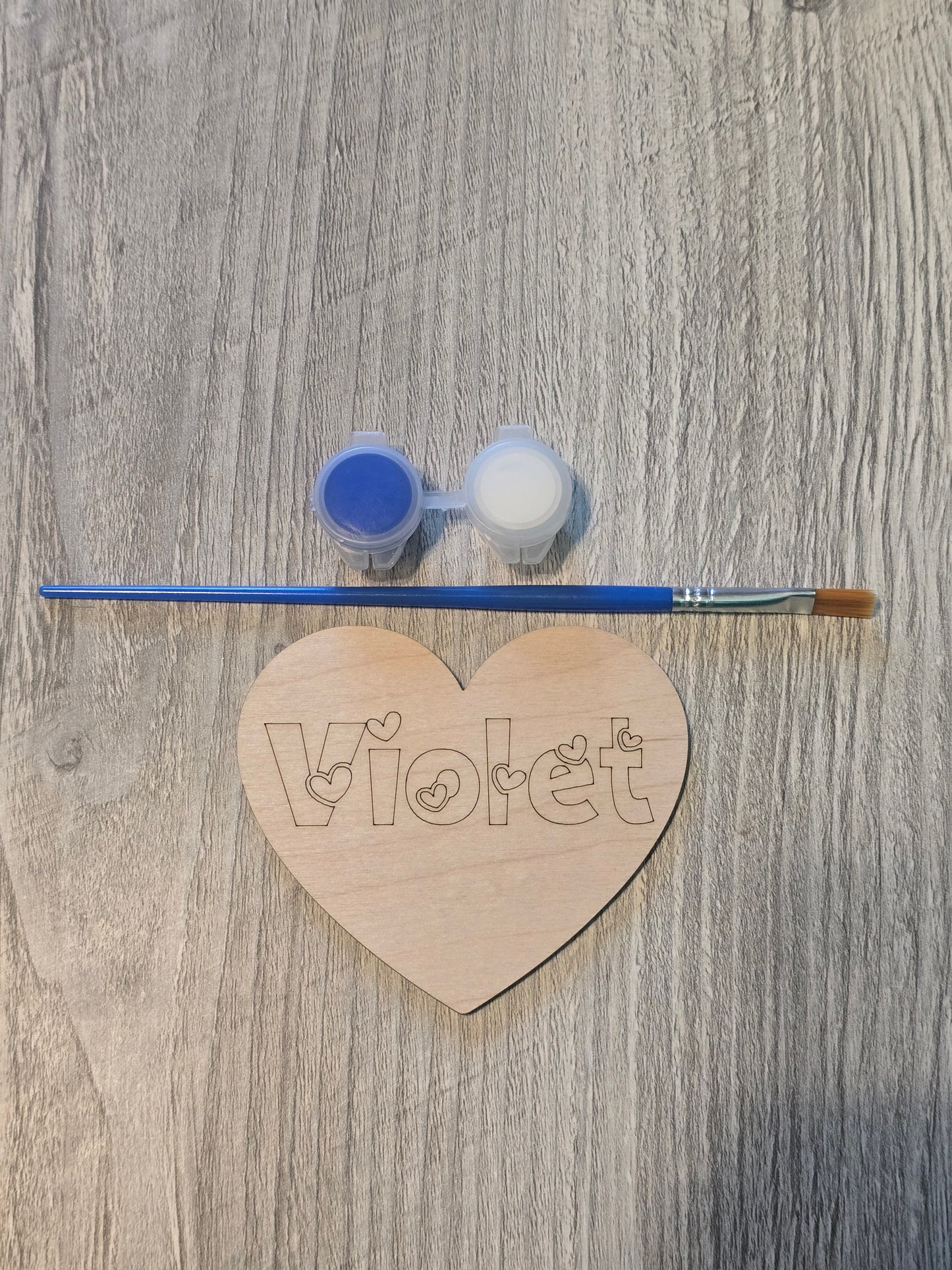Valentine's Day DIY paint kit hearts personalized with name