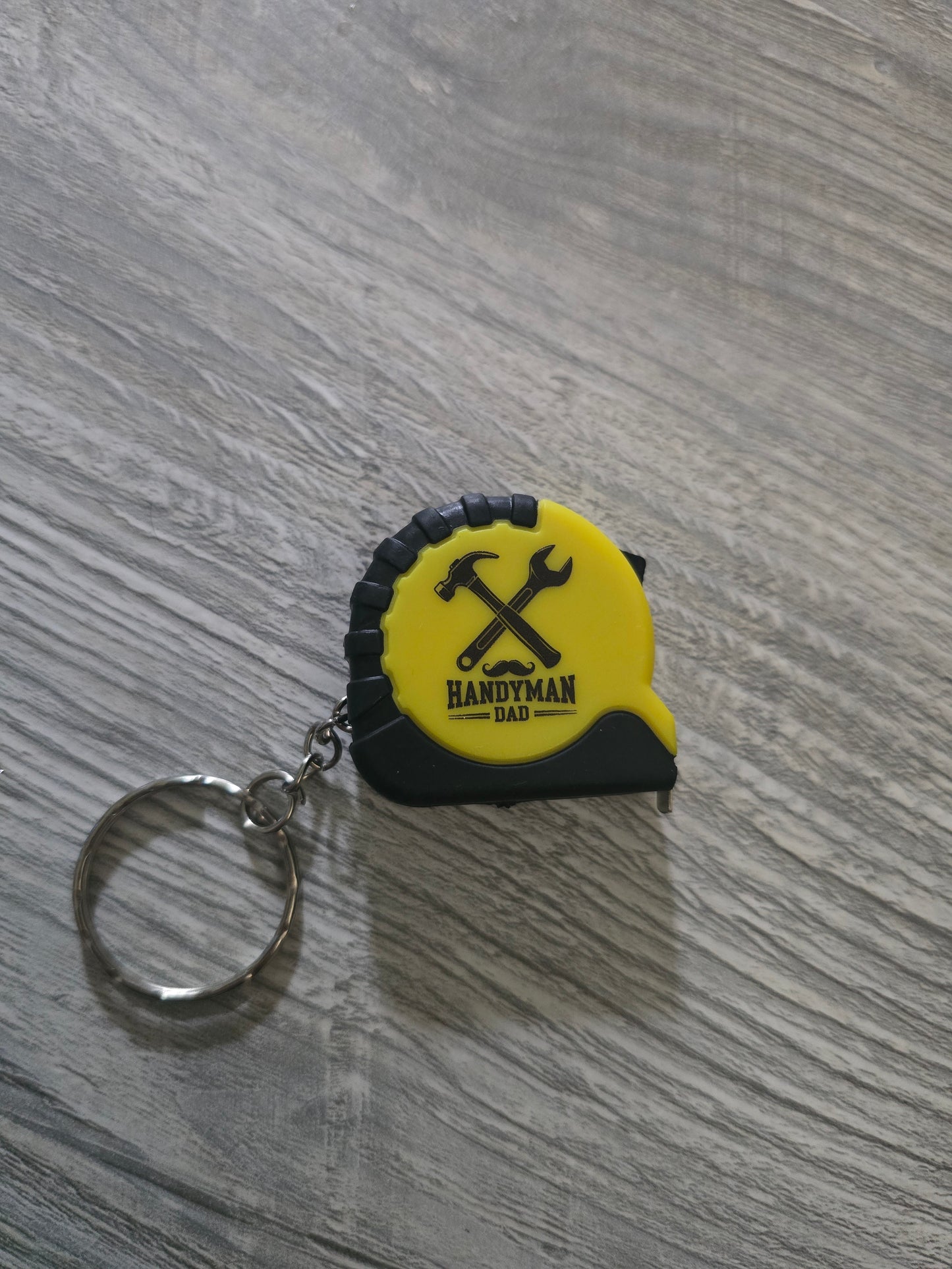 UV printed Father's Day yellow measuring tape small keychain multiple choices personalized