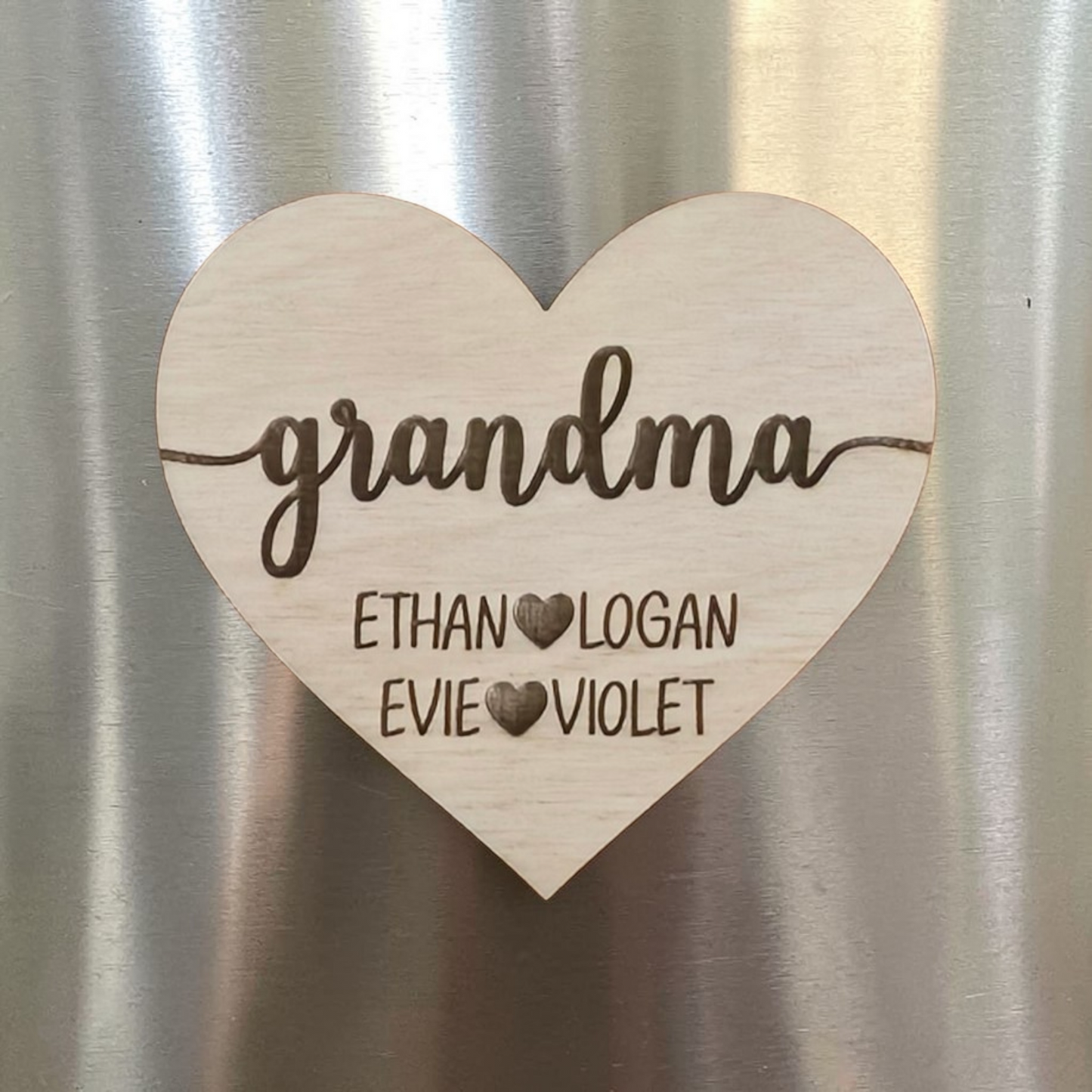 Grandma magnet with kids names personalized