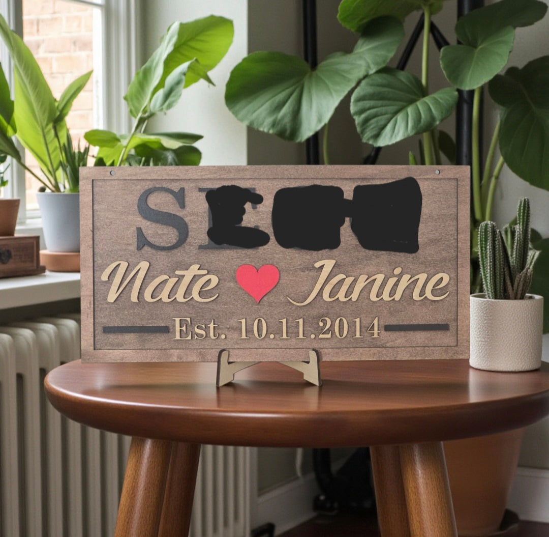 Couple Est Sign smaller personalized – Wholesale By Kali
