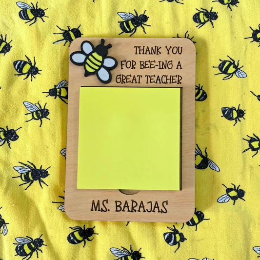 Thank you for bee-ing a great teacher post it sticky note holder personalized with teachers name
