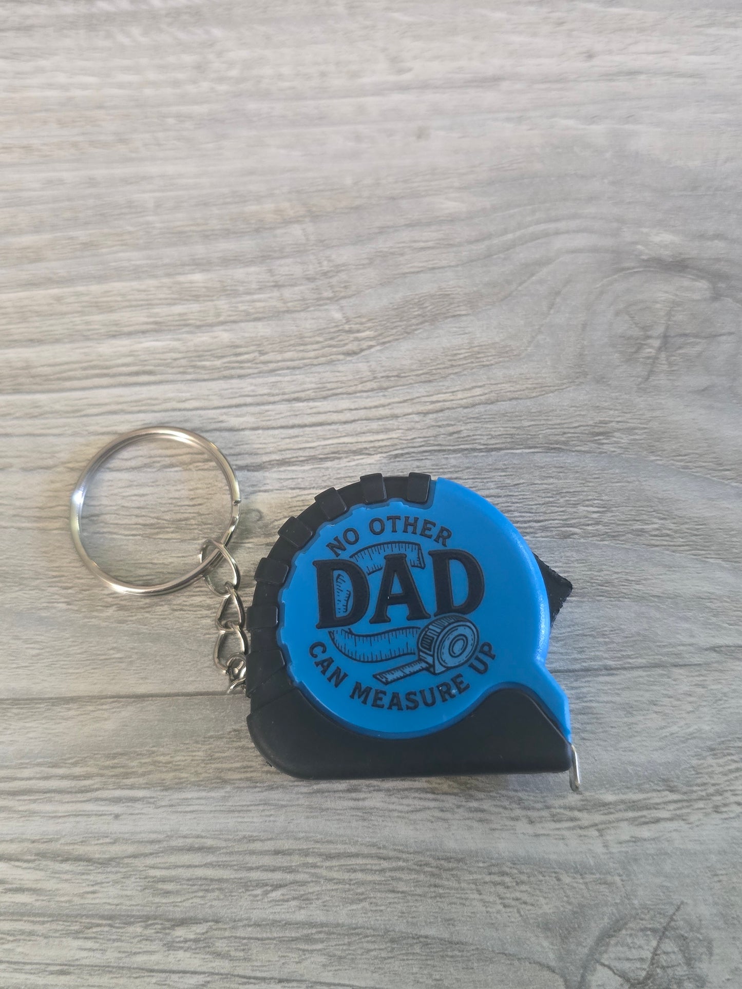UV printed Father's Day blue measuring tape small keychain